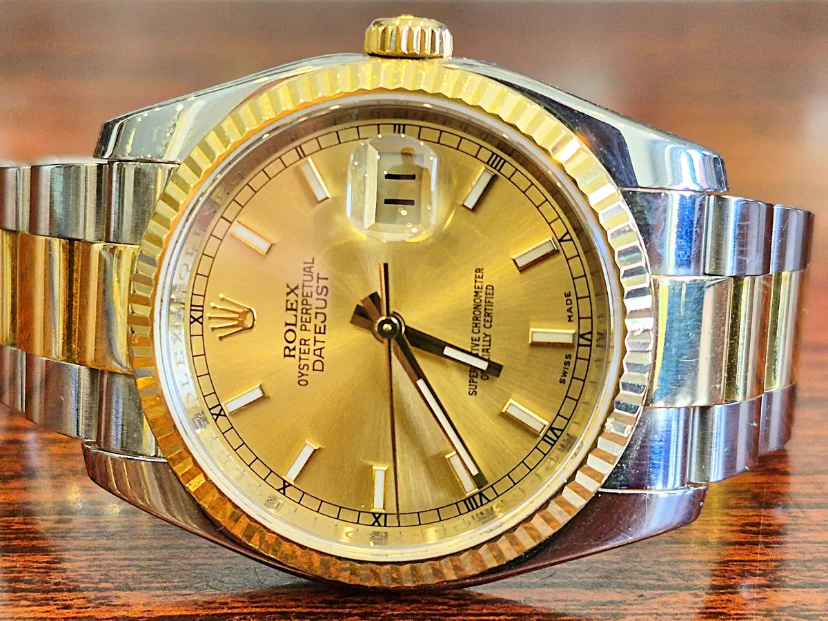Gold Rolex Datejust at Triple Diamond Pawn and Jewelry